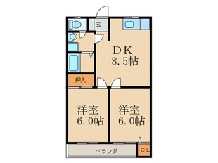 オーク高野Ａ棟の物件間取画像